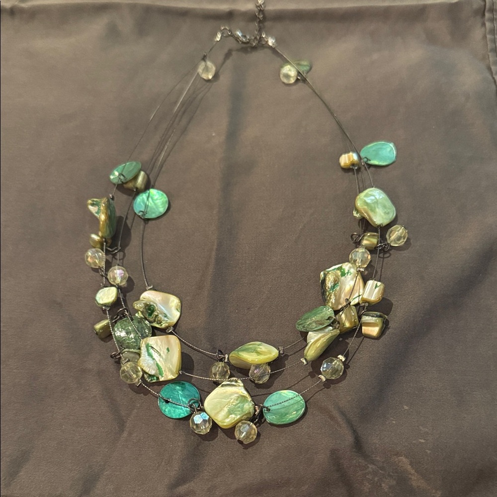 Elegant Multi-Green Beaded Necklace